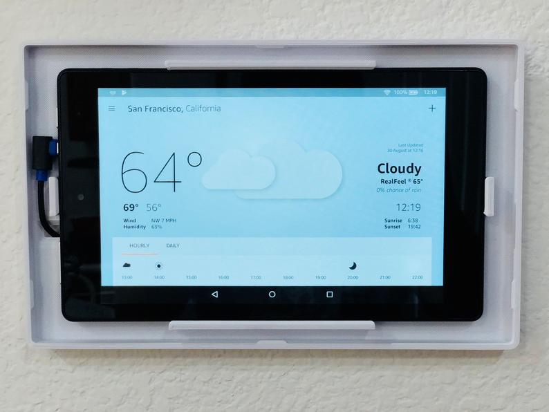 Amazon Fire 7 HD Two Piece 5th, 7th and 9th Generation (2015, 2017 and 2019) Tablet Wall Mount - Motifs Etc.