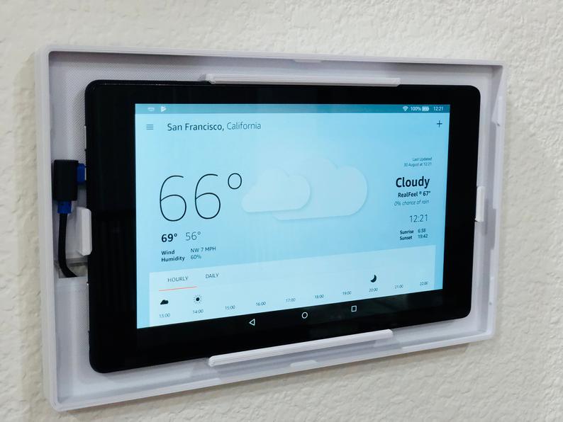 Amazon Fire 7 HD Two Piece 5th, 7th and 9th Generation (2015, 2017 and 2019) Tablet Wall Mount - Motifs Etc.