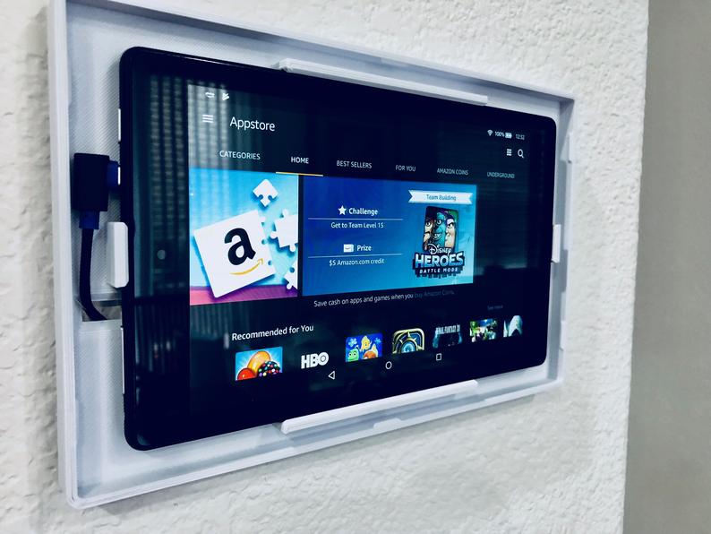 Amazon Fire 7 HD Two Piece 5th, 7th and 9th Generation (2015, 2017 and 2019) Tablet Wall Mount - Motifs Etc.