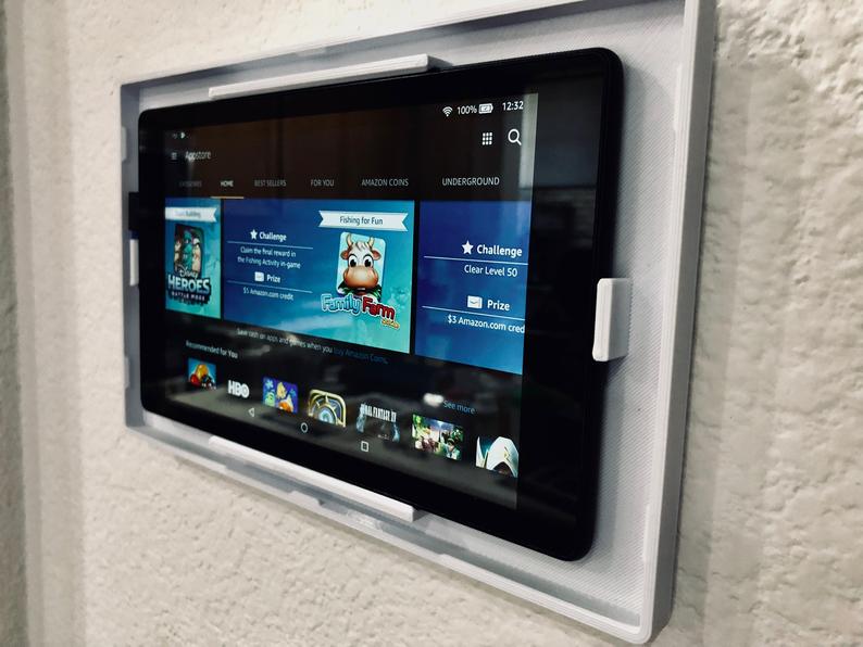 Amazon Fire 7 HD Two Piece 5th, 7th and 9th Generation (2015, 2017 and 2019) Tablet Wall Mount - Motifs Etc.